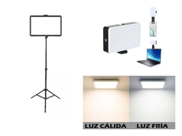 &u+ PANEL LED  FRIO CALIDO 12X7 CM + TRIPODE (83002)